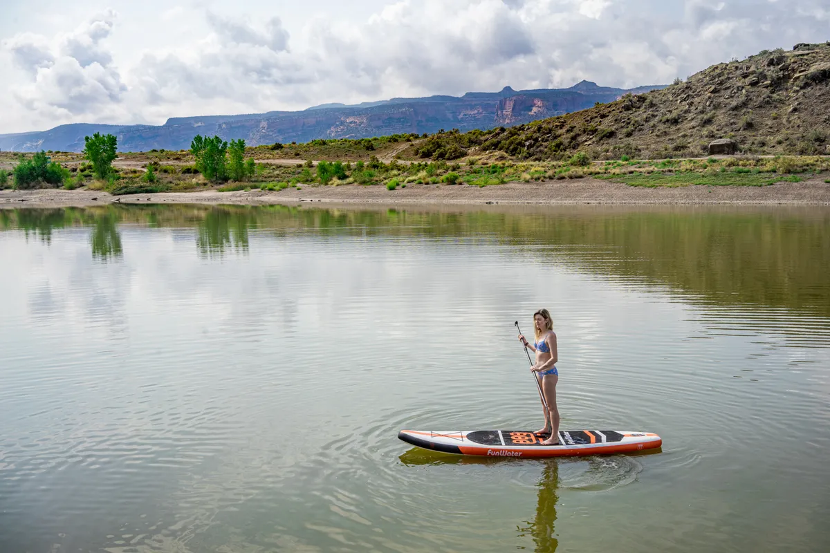 Paddleboarding at Snooks Bottom on the Colorado River near Grand Junction, Colorado